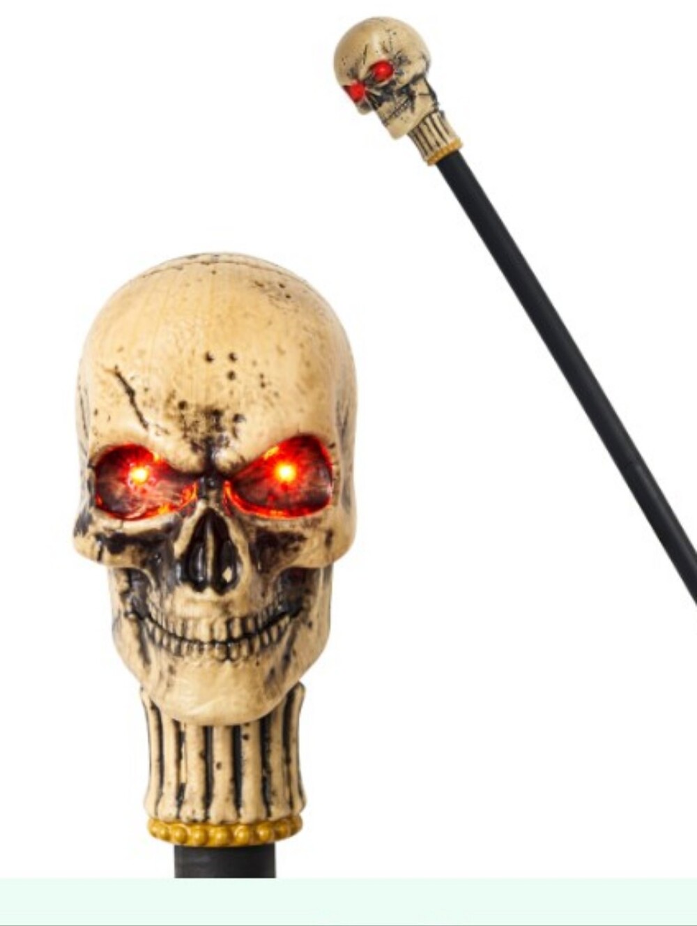 LED Skull Cane Party Prop - Black and Cream